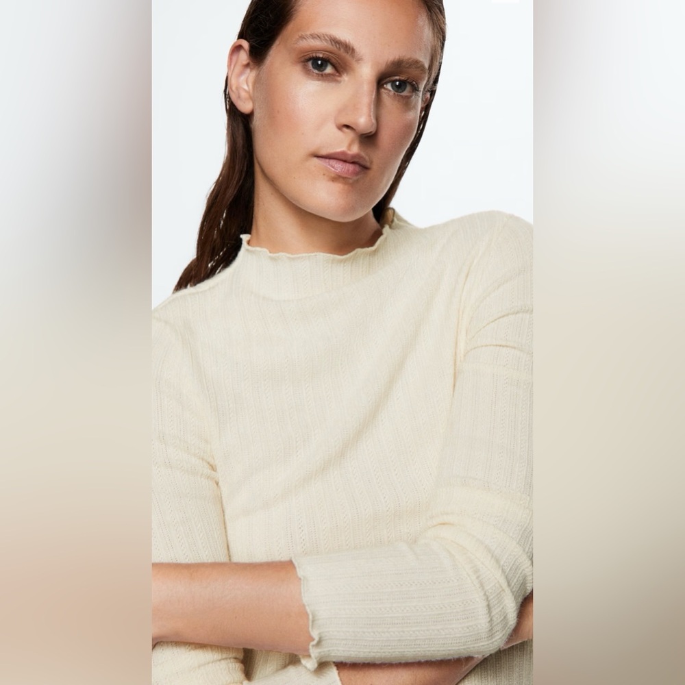 Mango Cream knit midi Dress - Picture 5 of 11
